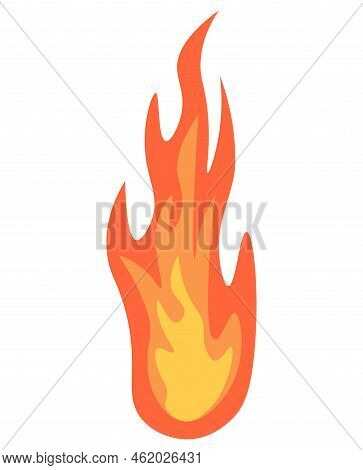 Flame Fire Icon. Colorful Vector Illustration Isolated On White Background.