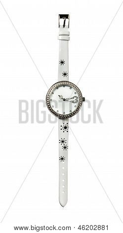 Hvid læder Strass Watch