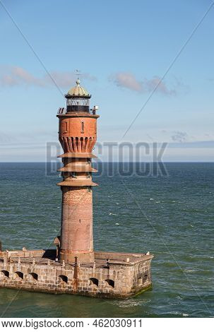 Europe, France, Dunkerque - July 9, 2022: Port Scenery. Point Of Entrance Marked By Feu De Saint Pol
