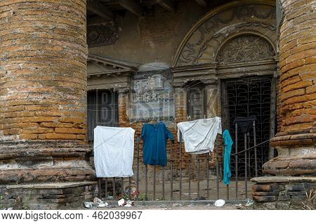 Howrah, West Bengal, India - 26th October 2020 : Clothes Are Hanging Outside For Drying , At Andul R