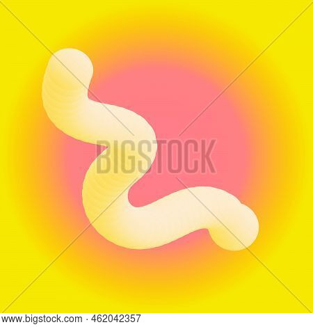 Gradient  Yellow Twisty Figure On Multicolored Background