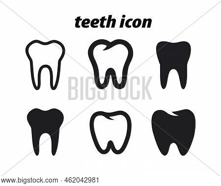 Teeth Icon Template Black Color Editable. Teeth Icon Symbol Flat Vector Illustration For Graphic And