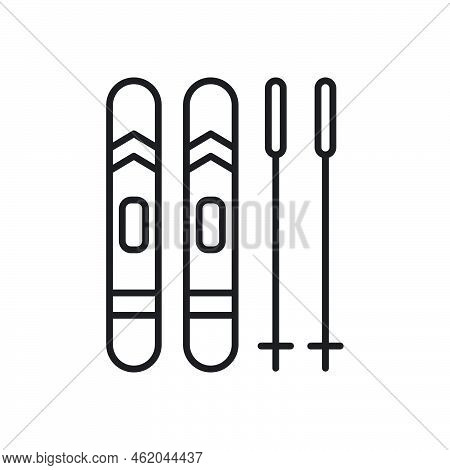 Skis Icon Template Black Color Editable.  Skis Icon Symbol Flat Vector Illustration For Graphic And 