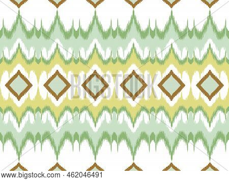 Fabric Ikat Seamless Pattern Geometric Ethnic Traditional Embroidery Style.design For Background Car