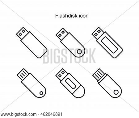 Flashdisk Icon Template Black Color Editable. Flashdisk Icon Symbol Flat Vector Illustration For Gra