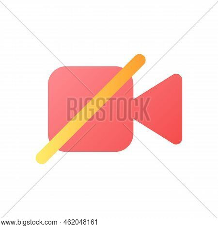 Turn Off Camera Pixel Perfect Flat Gradient Color Ui Icon. Calling Via Messenger. Videotelephony. Si