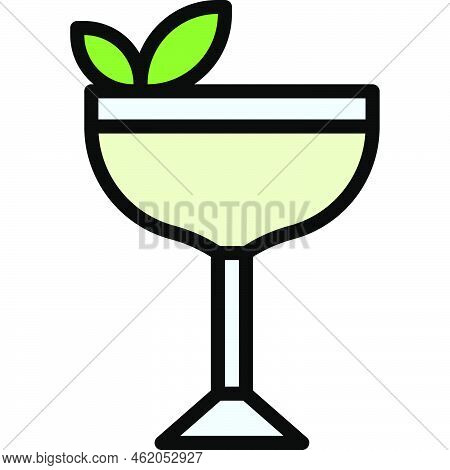 Southside Cocktail Icon, Alcoholic Mixed Drink Vector Illustration