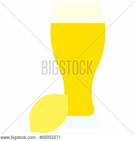 Shandy Cocktail Icon, Alcoholic Mixed Drink Vector Illustration