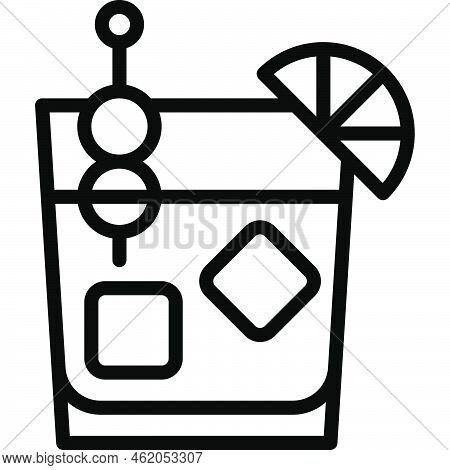 Amaretto Sour Cocktail Icon, Alcoholic Mixed Drink Vector Illustration
