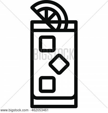 El Diablo Cocktail Icon, Alcoholic Mixed Drink Vector Illustration