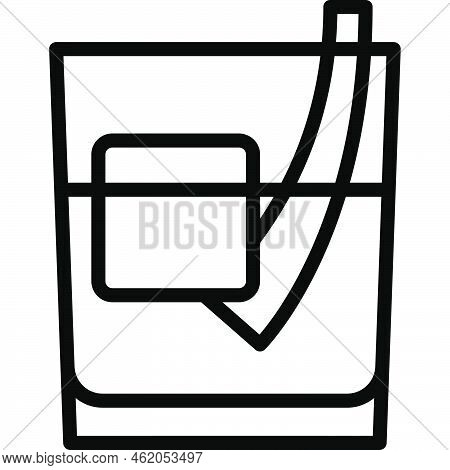 Godfather Cocktail Icon, Alcoholic Mixed Drink Vector Illustration