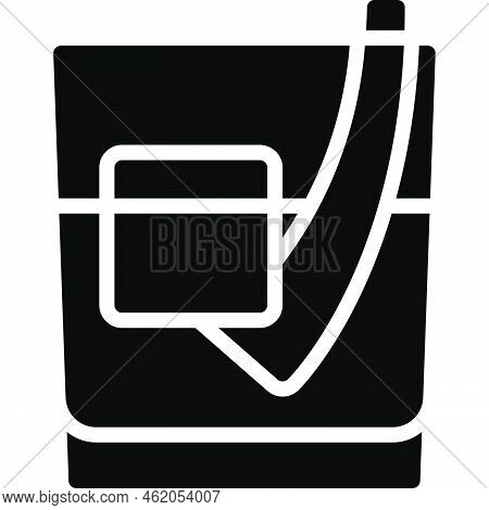 Godfather Cocktail Icon, Alcoholic Mixed Drink Vector Illustration
