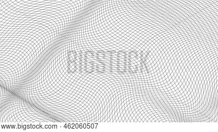 Grid Wavy Lines Pattern, Mesh Square Matrix, Stretch Density Texture