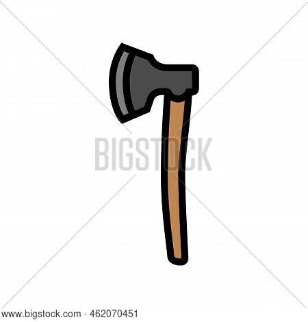 Broad Axe Hatchet Color Icon Vector. Broad Axe Hatchet Sign. Isolated Symbol Illustration
