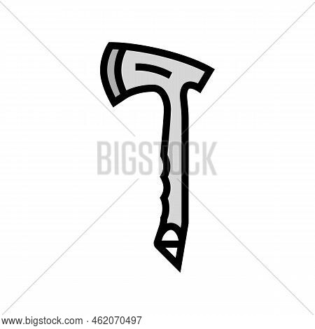 Throwing Axe Tool Color Icon Vector. Throwing Axe Tool Sign. Isolated Symbol Illustration