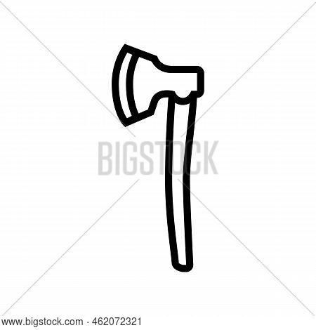 Broad Axe Hatchet Line Icon Vector. Broad Axe Hatchet Sign. Isolated Contour Symbol Black Illustrati