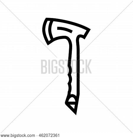 Throwing Axe Tool Line Icon Vector. Throwing Axe Tool Sign. Isolated Contour Symbol Black Illustrati
