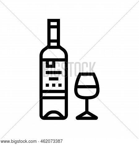 Pinot Grigio White Wine Line Icon Vector. Pinot Grigio White Wine Sign. Isolated Contour Symbol Blac