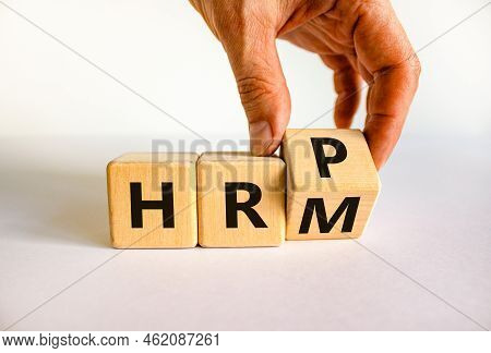 Hrm Or Hrp Human Resource Management O Planning Symbol. Words Hrm And Hrp On Blocks On A Beautiful W