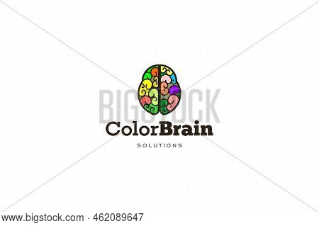 Template Logo Design Solution With Color Brain Image
