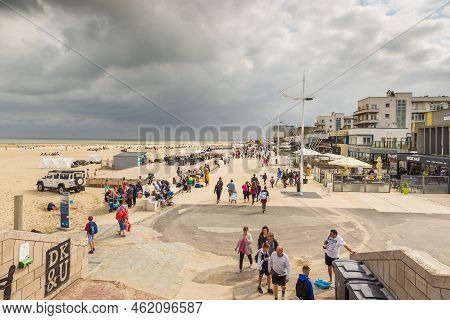 Dunkirk, France - 18 August 2018: Plage De Malo-les-bains, A Large Beach Known From Second World War