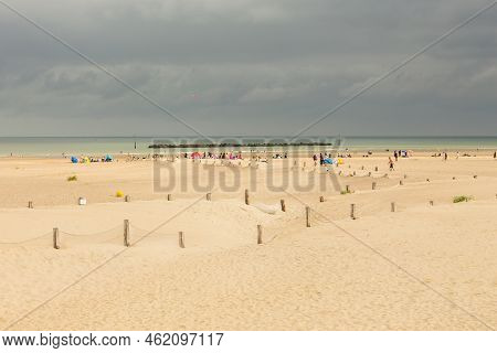 Dunkirk, France - 18 August 2018: Plage De Malo-les-bains, A Large Beach Known From Second World War