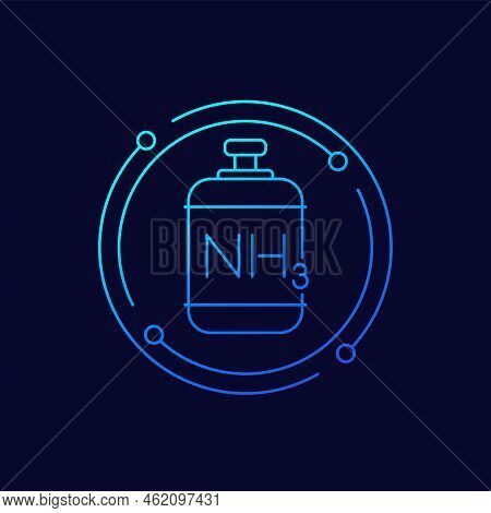 Nh3 Gas Tank, Ammonia Line Vector Icon