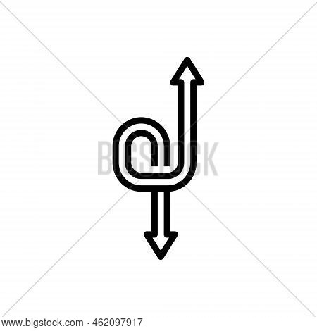 Black Line Icon For Flexibility Ductility Suppleness Roundabout Springiness Pliability Pliancy Resil