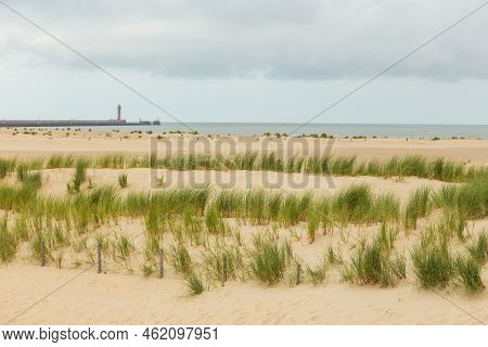 Plage De Malo-les-bains, A Large Beach Known From Second World War. North Coastline Of France. Dunki
