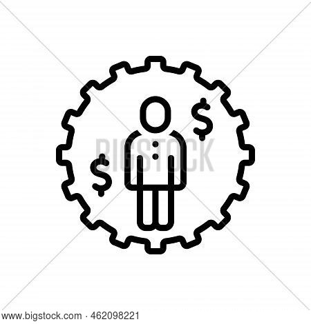Black Line Icon For Obligation Devoir Liability Duty Requirement Responsibility Economy Cogwheel