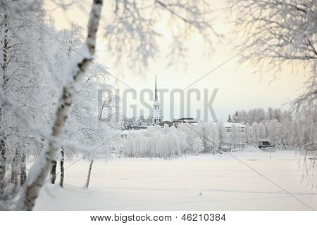 Winterlandschaft in Kuusamo, Finnland