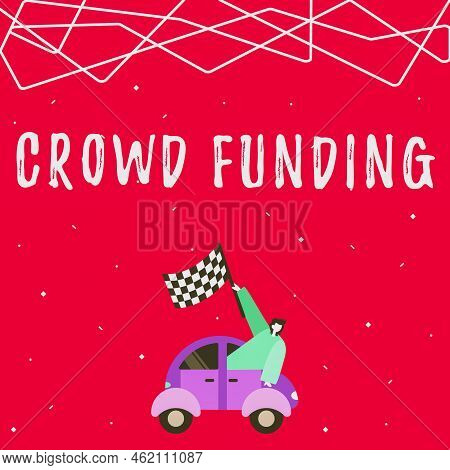 Handwriting Text Crowd Funding. Internet Concept Fundraising Kickstarter Startup Pledge Platform Don