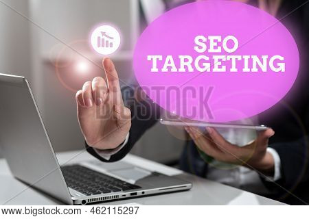 Text Showing Inspiration Seo Targeting. Word For Specific Keywords For Location Landing Page Top Dom