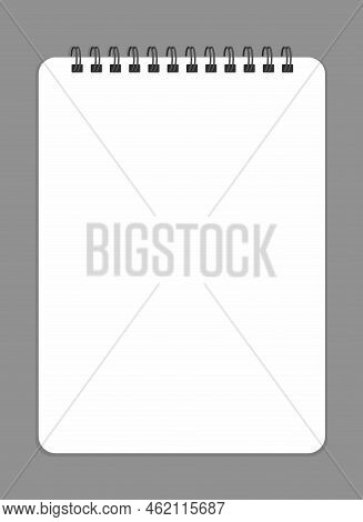 Spiral Bound Notebook Mockup, Vertical Blank Sketchbook, Template Or Mock Up For Your Sketch, Simple