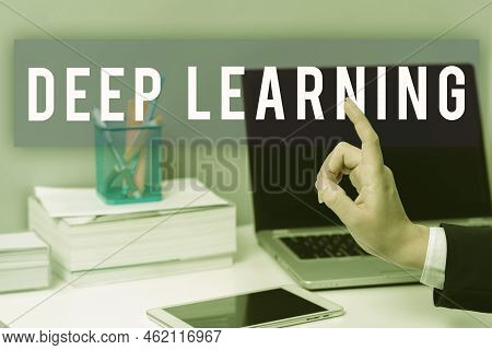 Text Showing Inspiration Deep Learning. Business Idea Hierarchical Abstractions Artificial Intellige