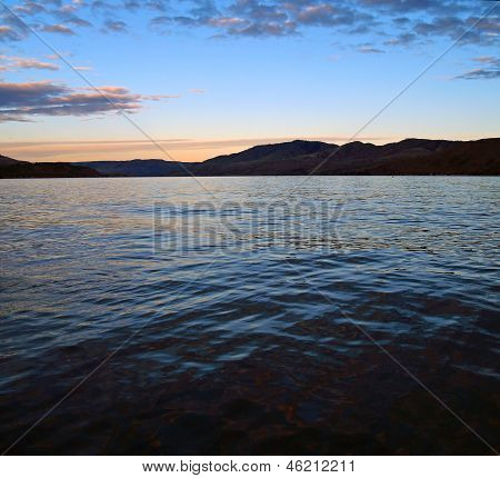 Mountain Lake At Dusk - Lake Chelan In Washington State Usa
