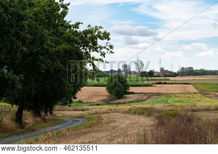 Rural Scene With Agricutlure Fields At The Flemish Countryside Around Tielt-winge, Belgium