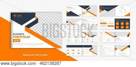 Landscape Business 16 Pages Brochure Design, Corporate Profile, Company Presentation Design Vector