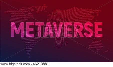 Metaverse Background Game 3d Abstract Cyber Technology Logo. Futuristic Neon Metaverse Background Vi