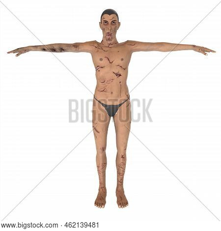 3d Rendering Of Biter Zombie Illustration Design