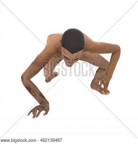 3d Rendering Of Biter Zombie Illustration Design