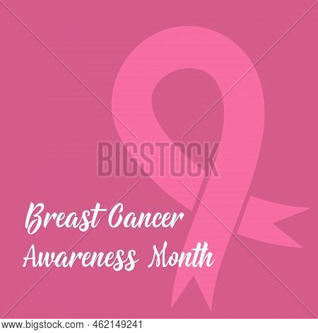 Simple Minimalist Breast Cancer Awareness Month Banner With Minimalist Simple Pink Ribbon. Banner, P