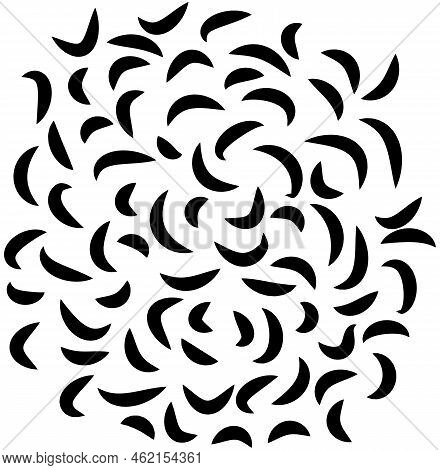 Hand Drawn Doodle Abstract Pattern In Black And White Style, Texture Background. Figures Shape Of Gr