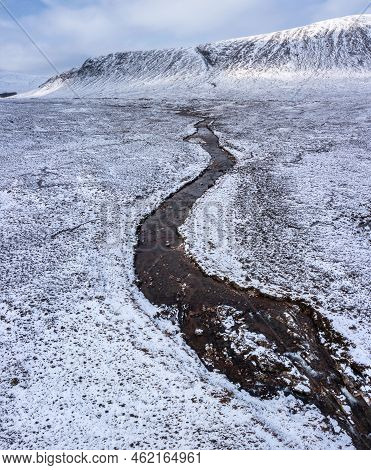 Stunning Aerial Drone Panorama Landscape Image Of Stob Dearg And Glencoe In Scottish Highlands Durin