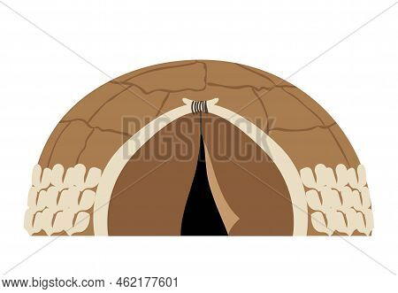 Primitive Peoples Home. Leather Yurt For Protection From Cold And Wind, Easy Construction From Impro