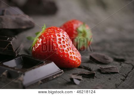 Fresh Strawberries And Chocolate