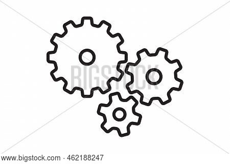 Setting Icon Vector With Work Cog Gear Element. Cogweel Mechanism Symbol For Engine Concept Or Web I