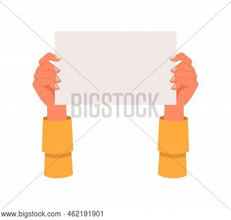 Empty Protest Placard With Copy Space, Isolated Demonstration Or Protest. Statement And Opposition, 