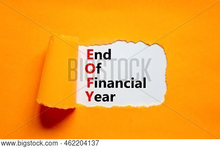 Eofy End Of Financial Year Symbol. Concept Words Eofy End Of Financial Year On White Paper On Beauti