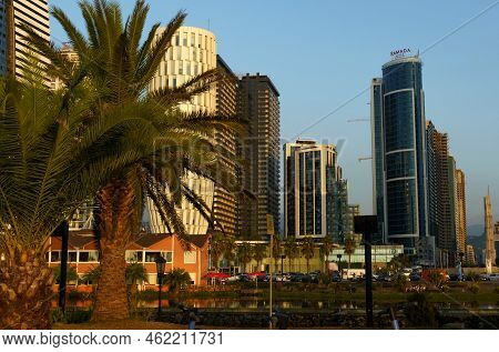 Batumi, Georgia, Ajaria - August 30, 2022: View Of Residential Complexes Of Batumi Near The Coast